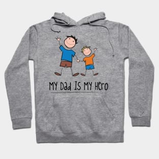 My dad is mu hero drawing sketch cute vector Hoodie